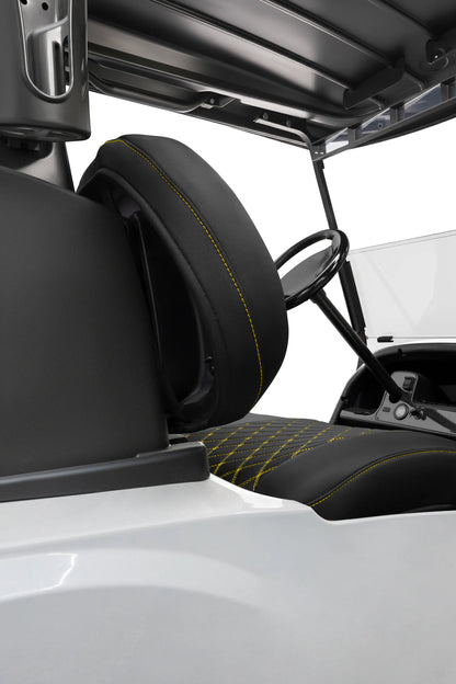 Quilted Diamond Black and Yellow Diamond Stitching