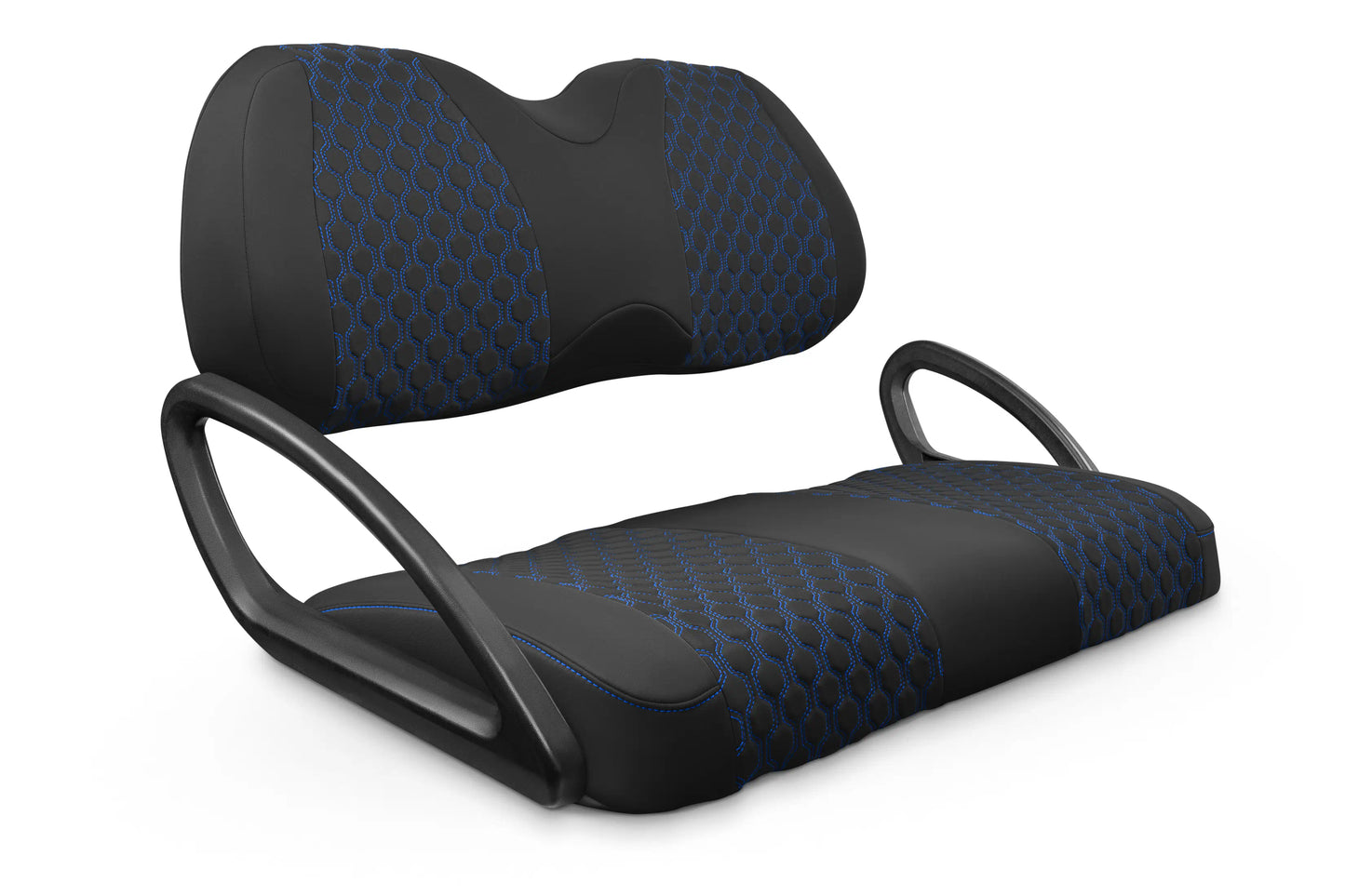 Quilted Hexagon Black and Blue Hexagon Stitching