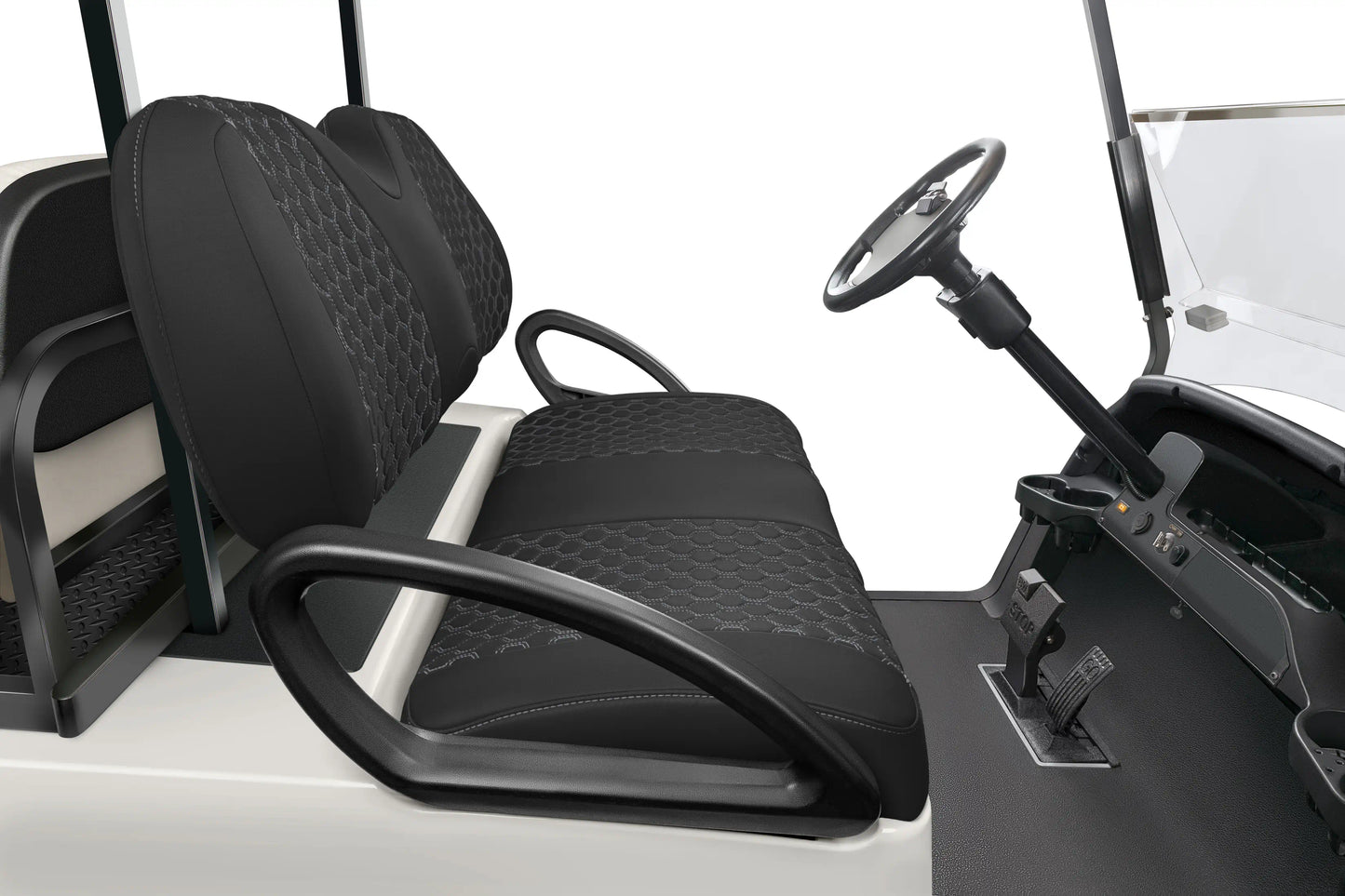 Quilted Hexagon Black and Charcoal Hexagon Stitching