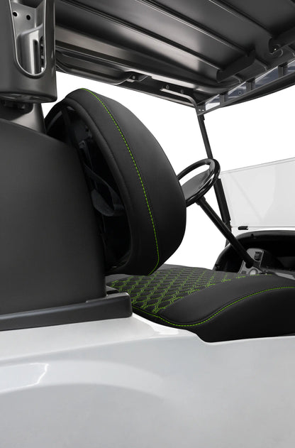 Quilted Hexagon Black and Lime Green Hexagon Stitching