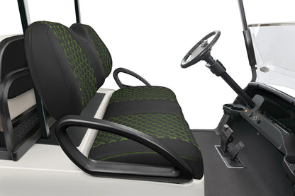 Quilted Hexagon Black and Lime Green Hexagon Stitching