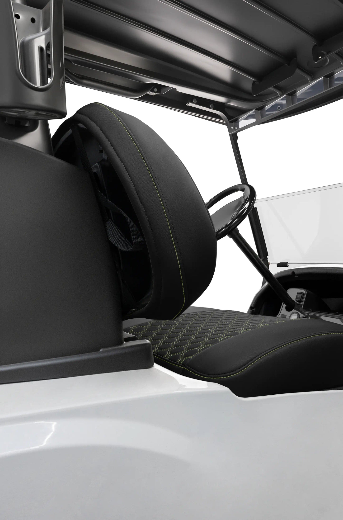 Quilted Hexagon Black and Military Green Hexagon Stitching