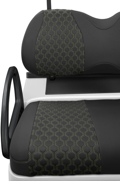 Quilted Hexagon Black and Military Green Hexagon Stitching