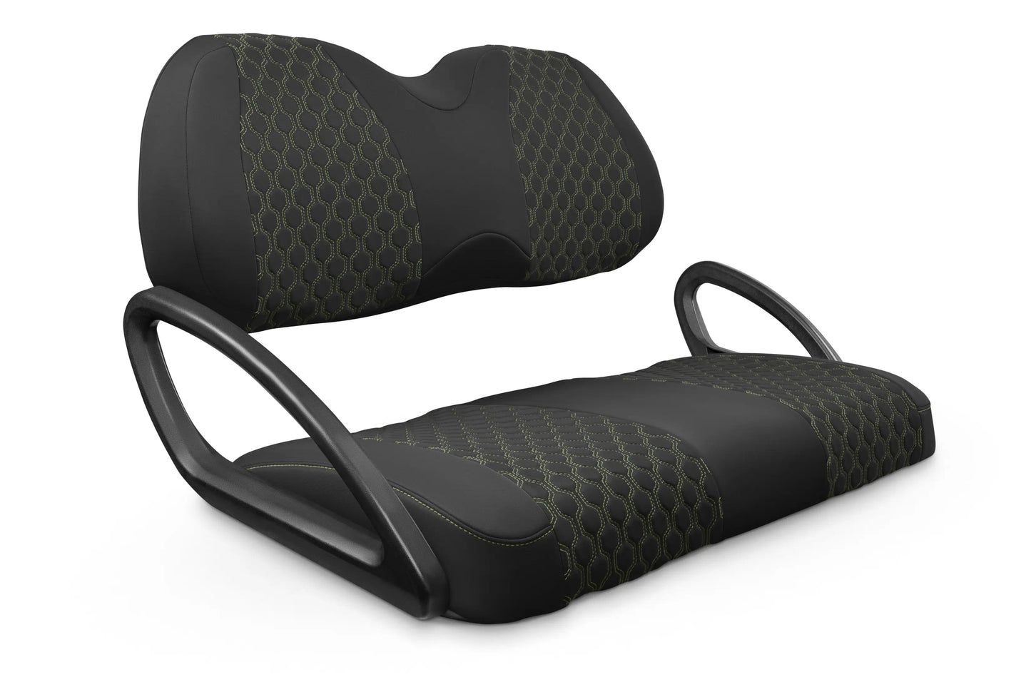 Quilted Hexagon Black and Military Green Hexagon Stitching