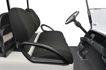 Quilted Hexagon Black and Military Green Hexagon Stitching