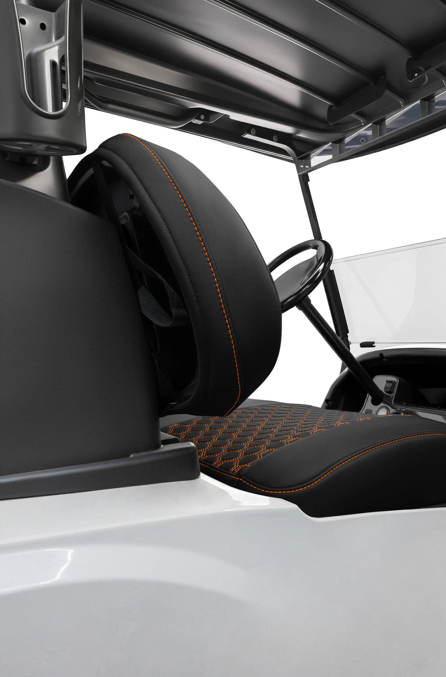 Quilted Hexagon Black and Orange Hexagon Stitching