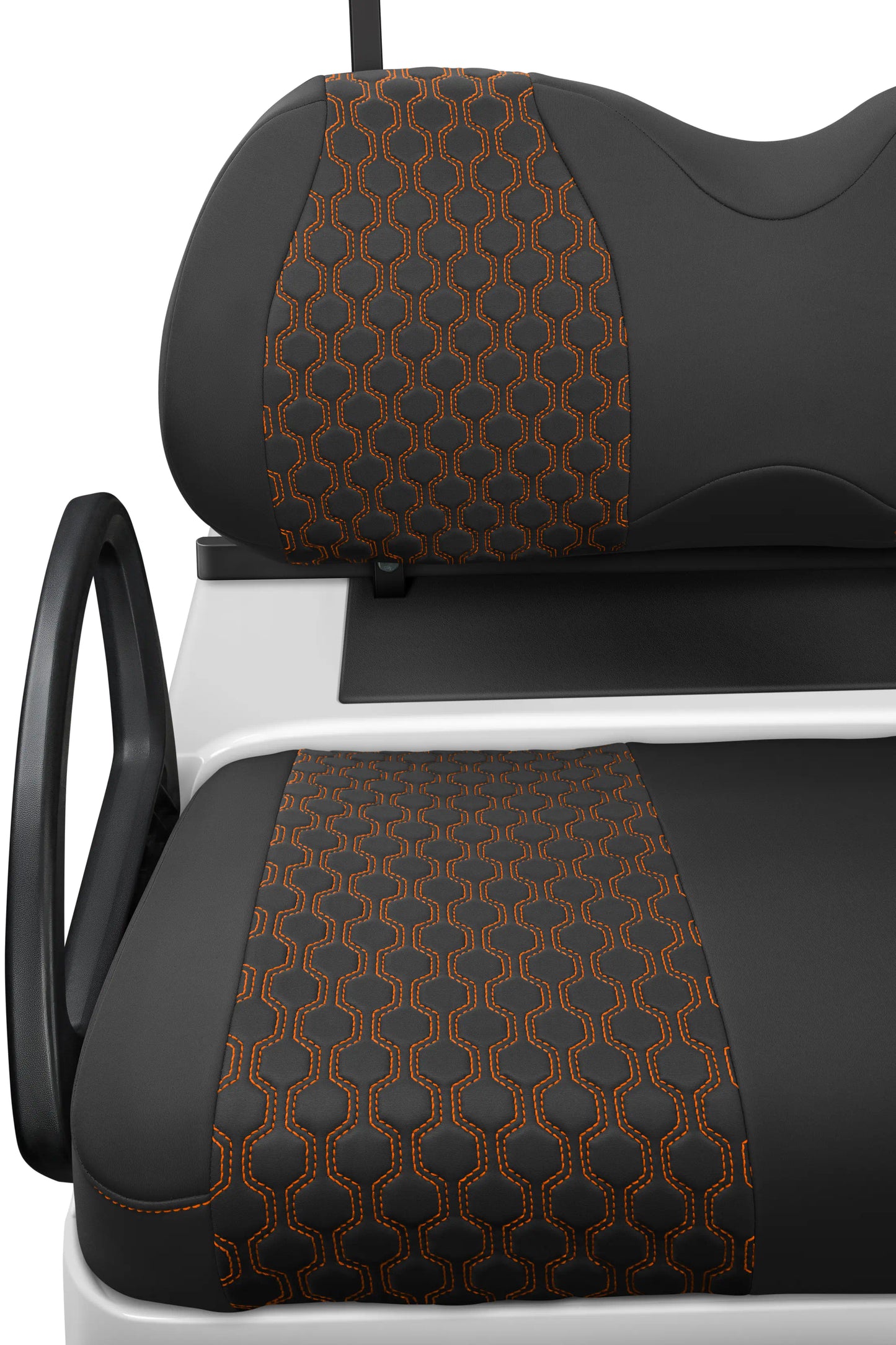 Quilted Hexagon Black and Orange Hexagon Stitching