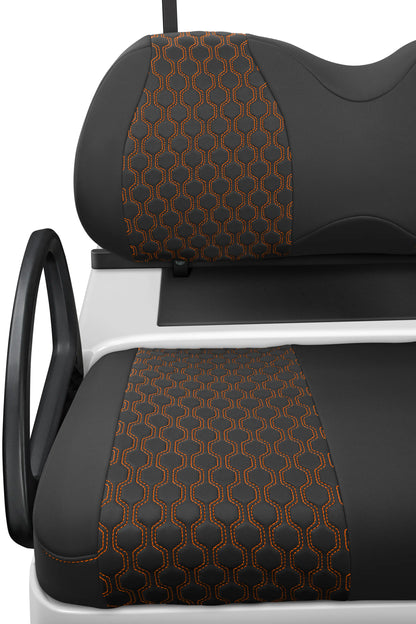 Quilted Hexagon Black and Orange Hexagon Stitching