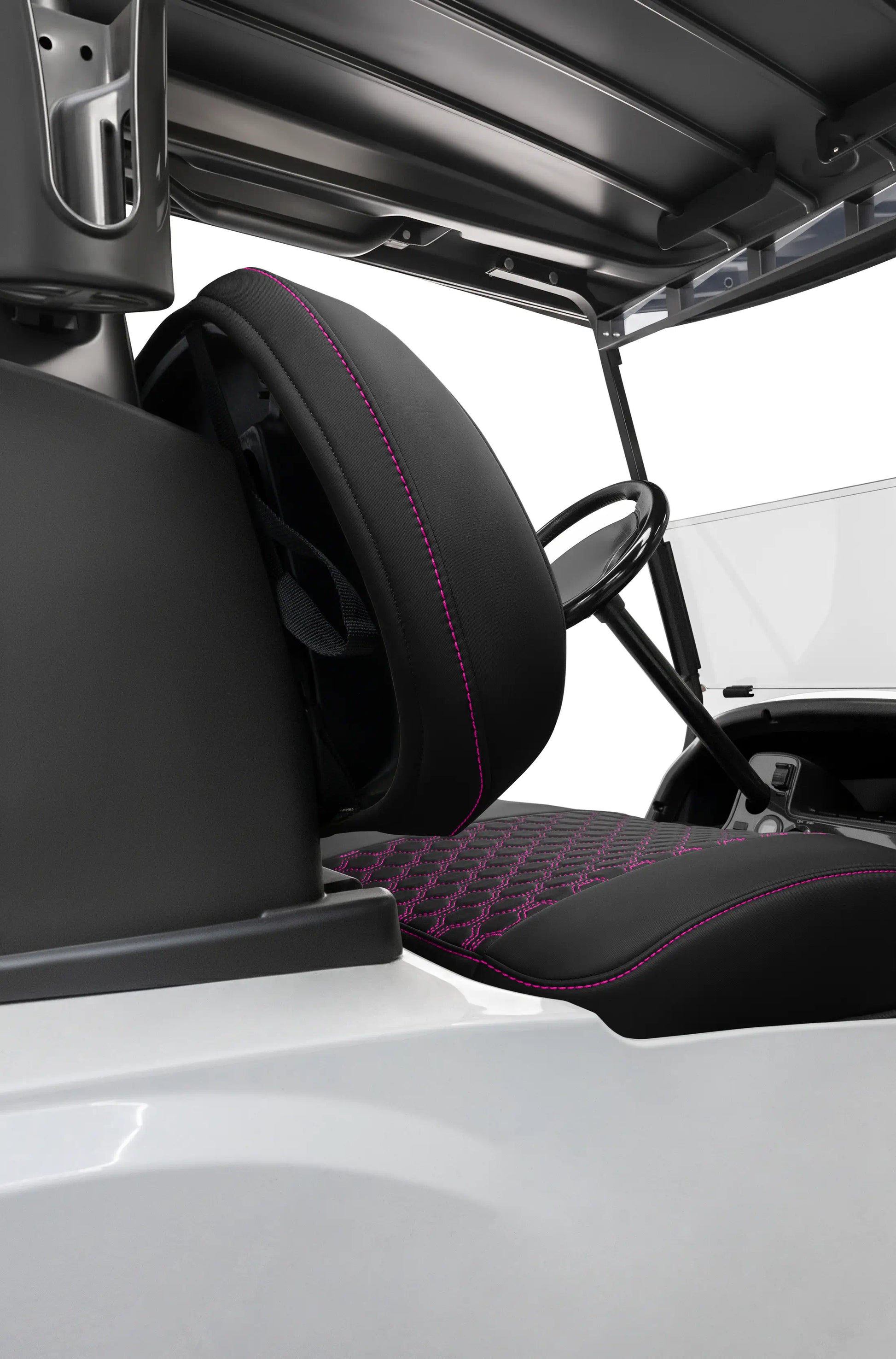 Quilted Hexagon Black and Pink Hexagon Stitching