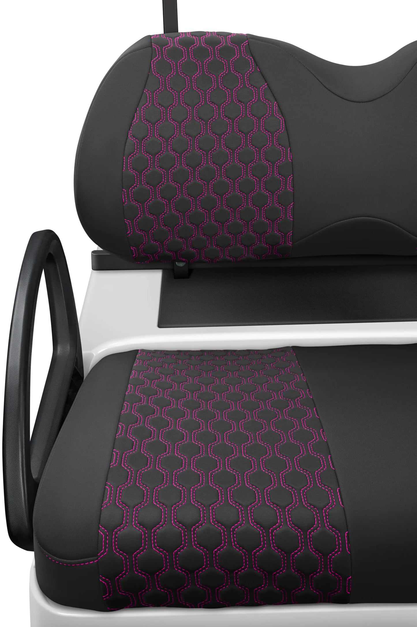 Quilted Hexagon Black and Pink Hexagon Stitching