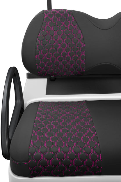 Quilted Hexagon Black and Pink Hexagon Stitching