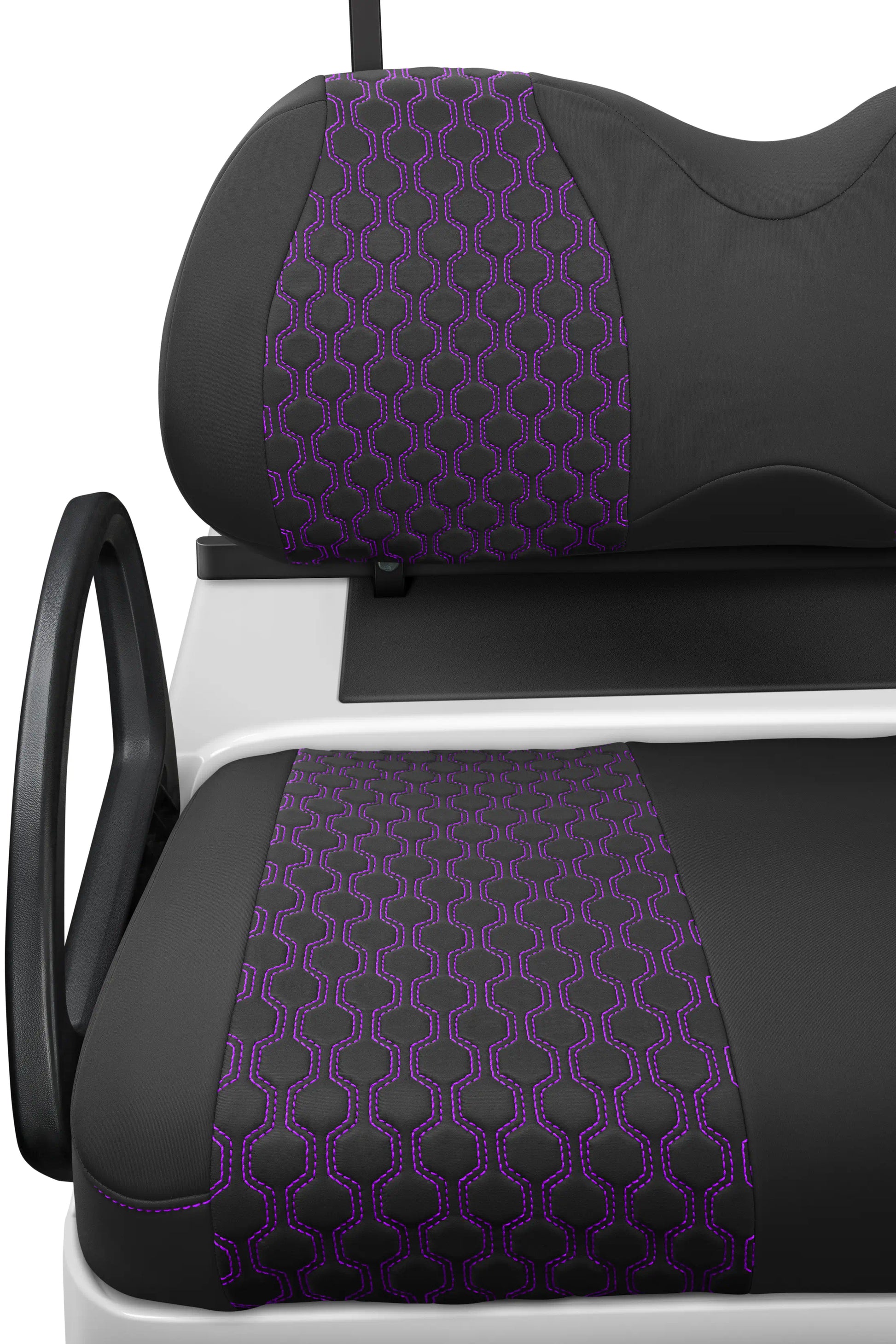 Quilted Hexagon Black and Purple Hexagon Stitching