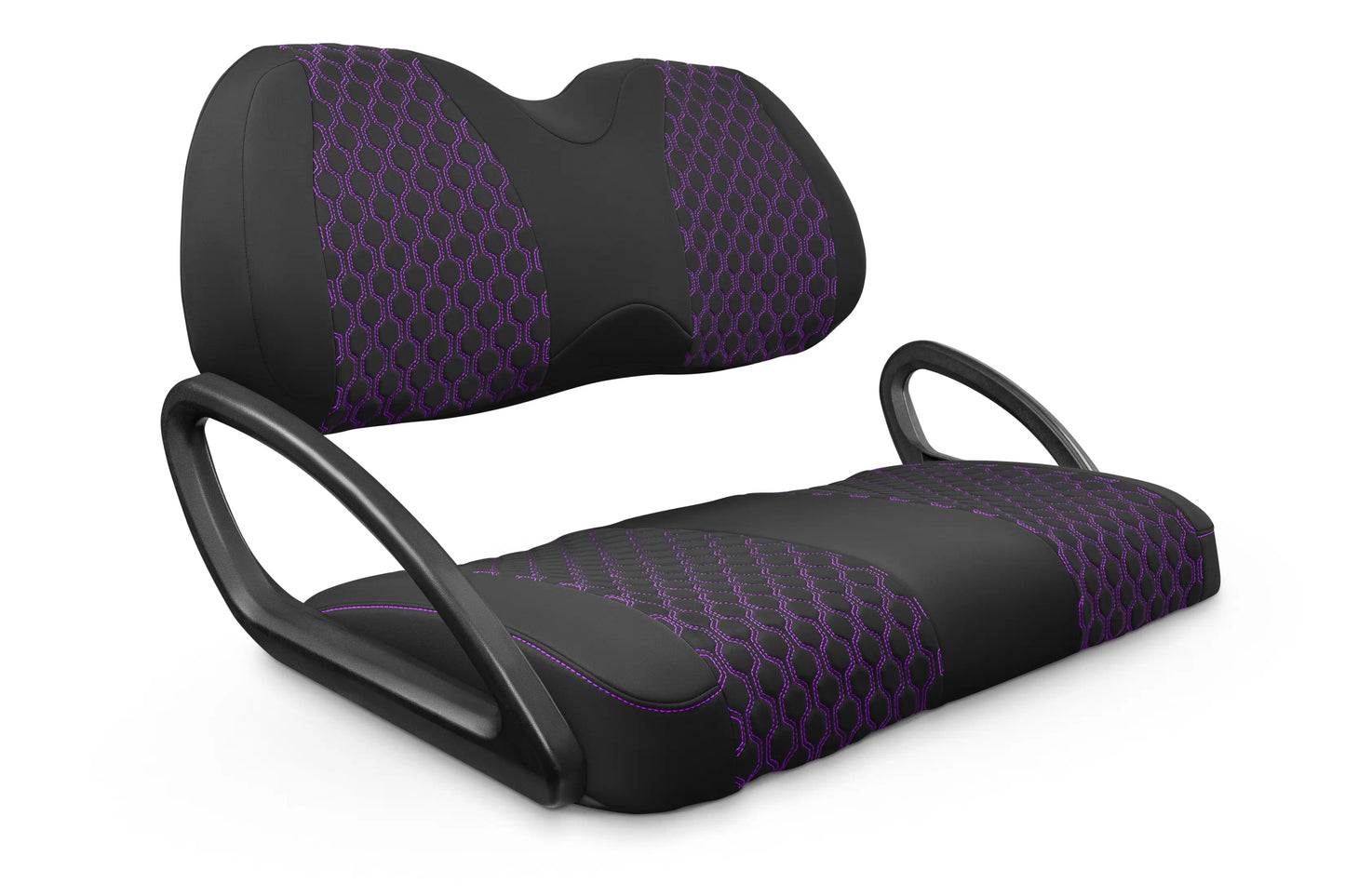 Quilted Hexagon Black and Purple Hexagon Stitching