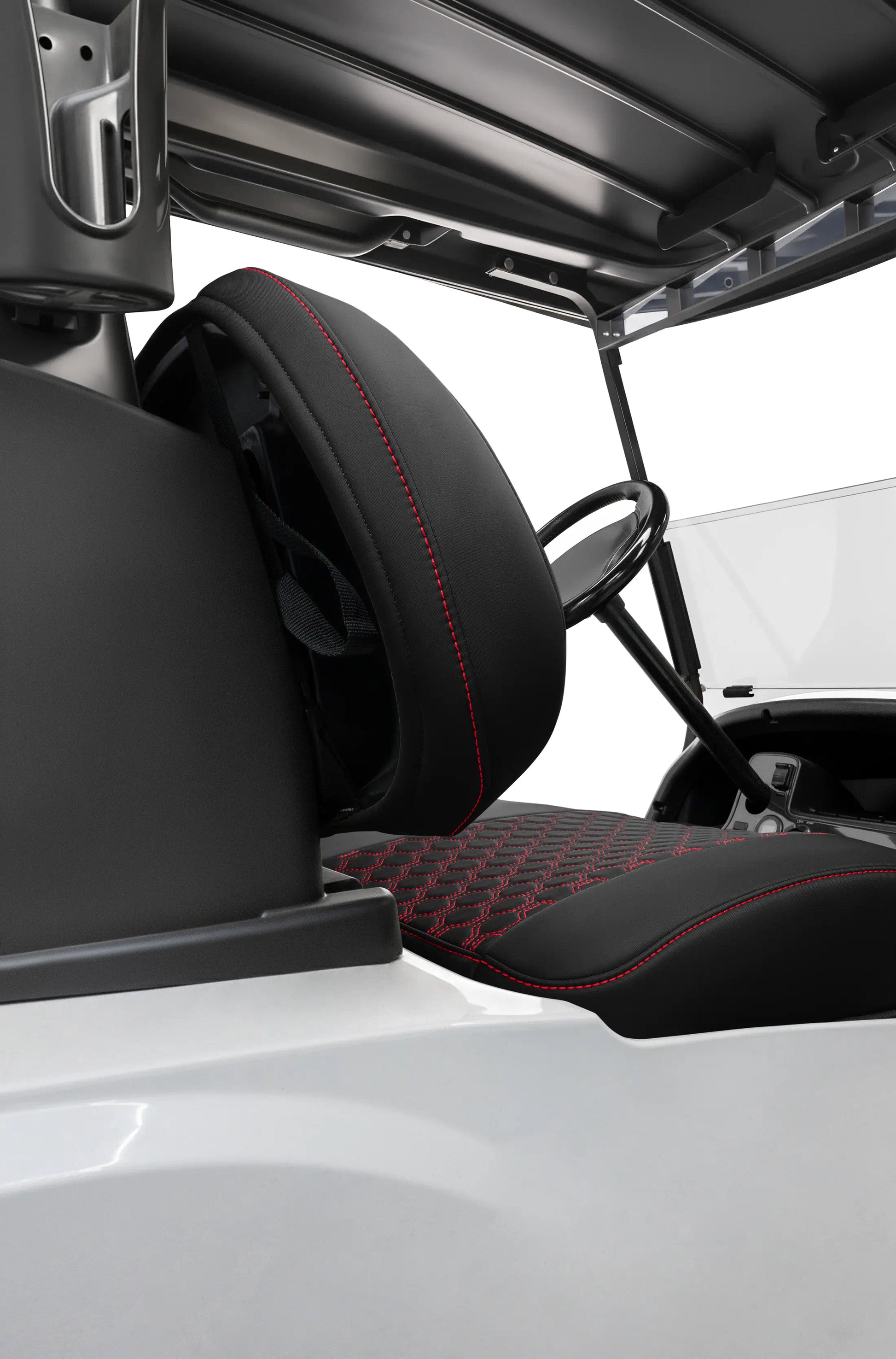 Quilted Hexagon Black and Red Hexagon Stitching