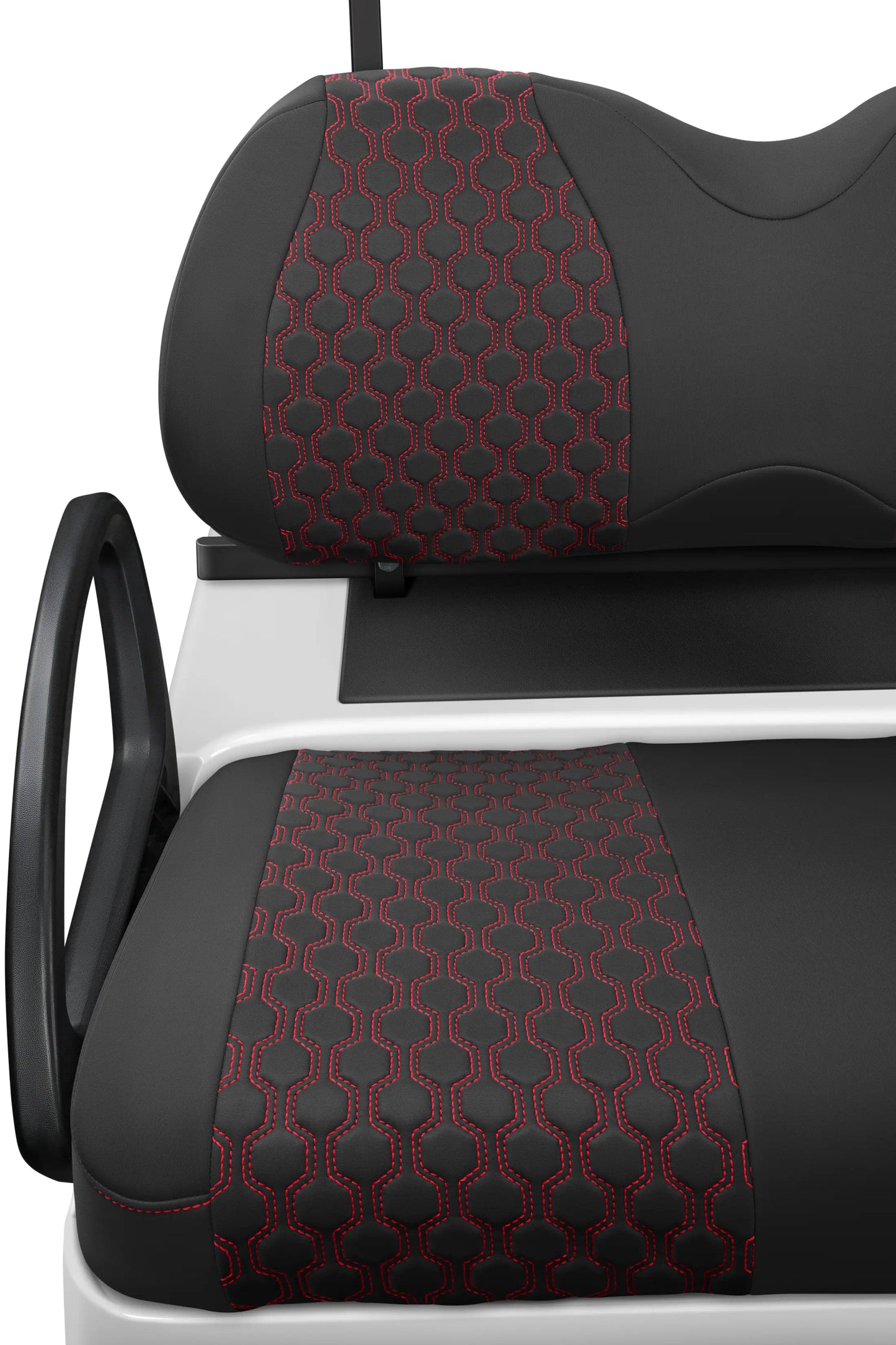 Quilted Hexagon Black and Red Hexagon Stitching