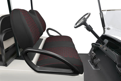 Quilted Hexagon Black and Red Hexagon Stitching