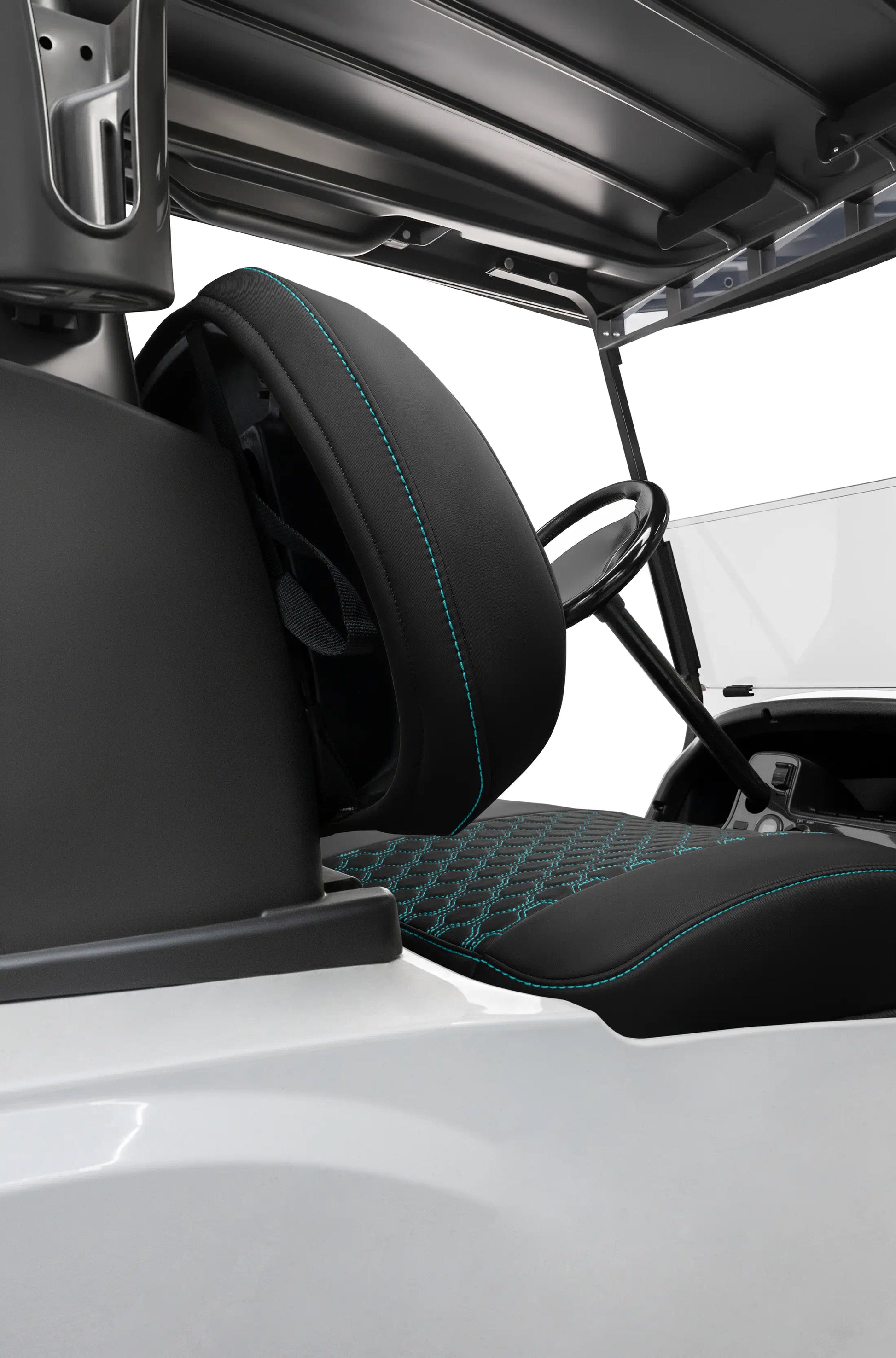 Quilted Hexagon Black and Teal Hexagon Stitching