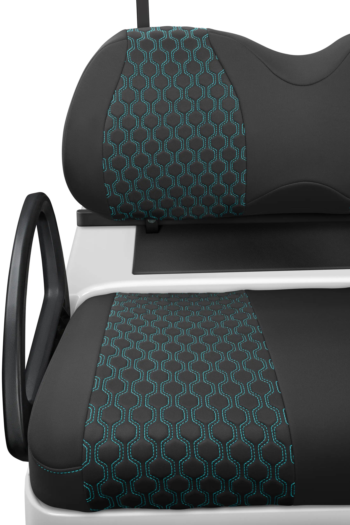 Quilted Hexagon Black and Teal Hexagon Stitching