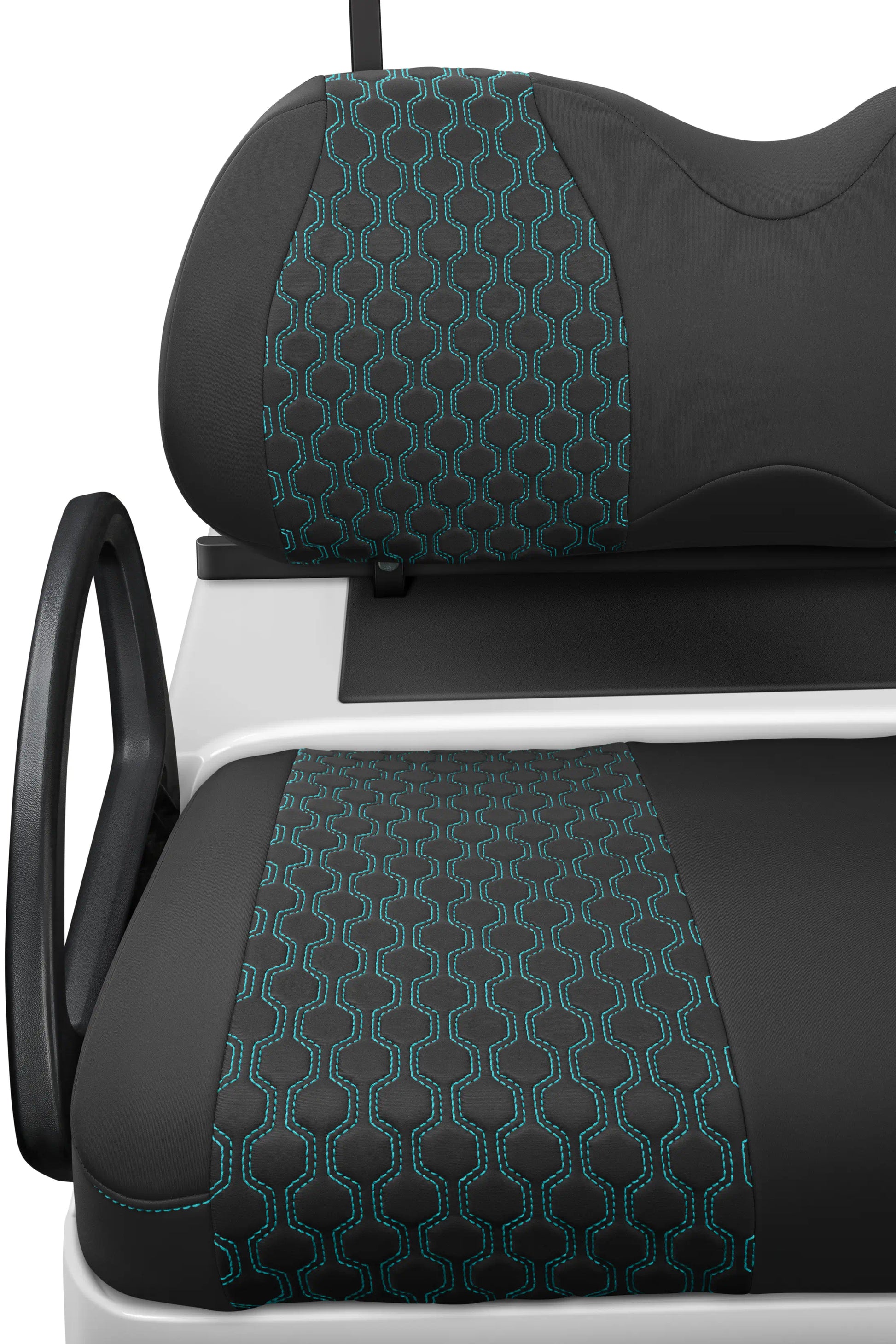 Quilted Hexagon Black and Teal Hexagon Stitching