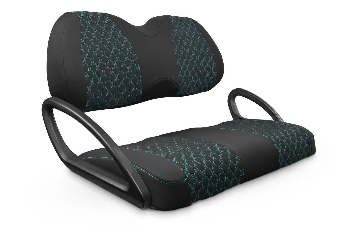 Quilted Hexagon Black and Teal Hexagon Stitching