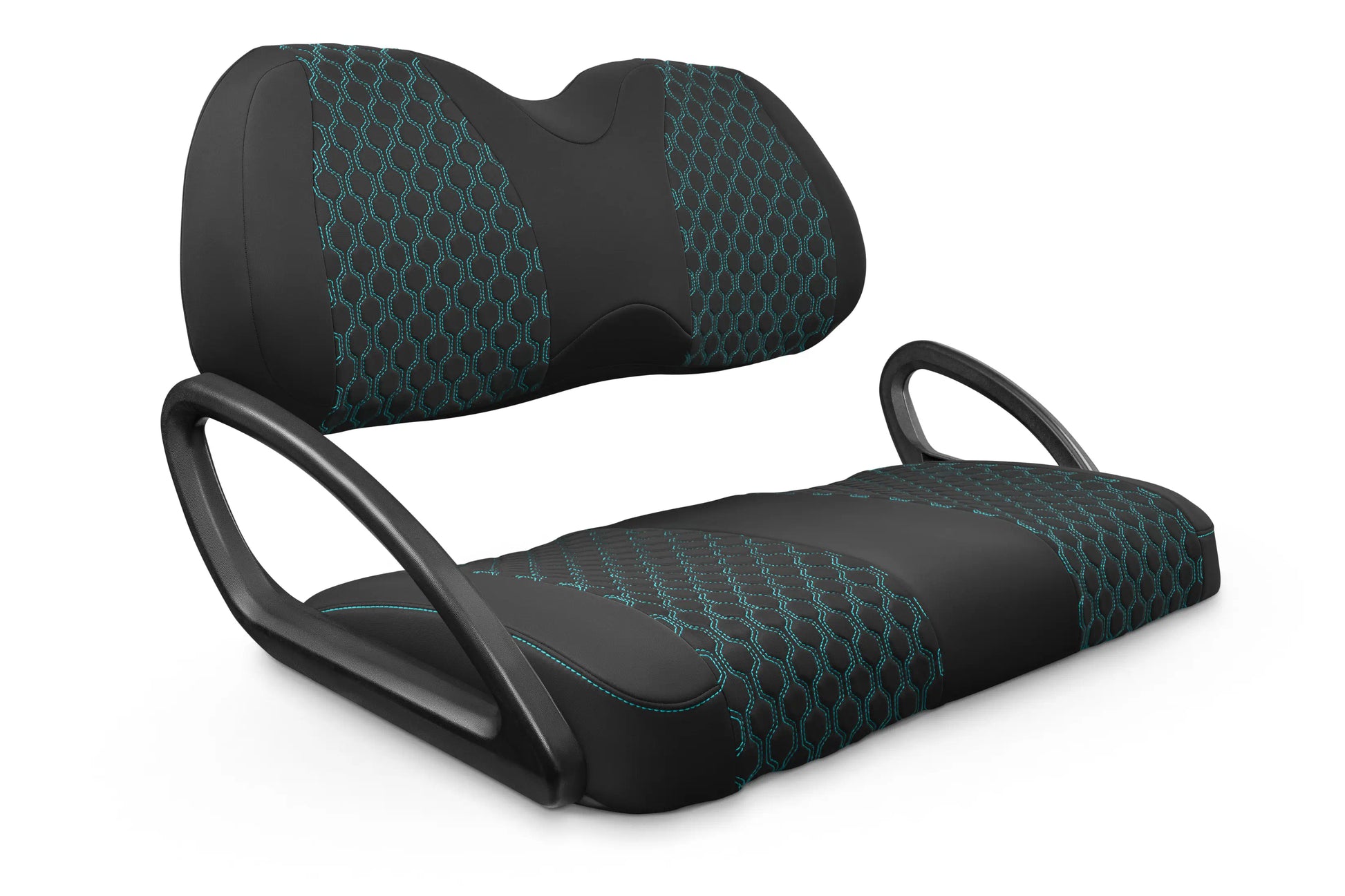 Quilted Hexagon Black and Teal Hexagon Stitching