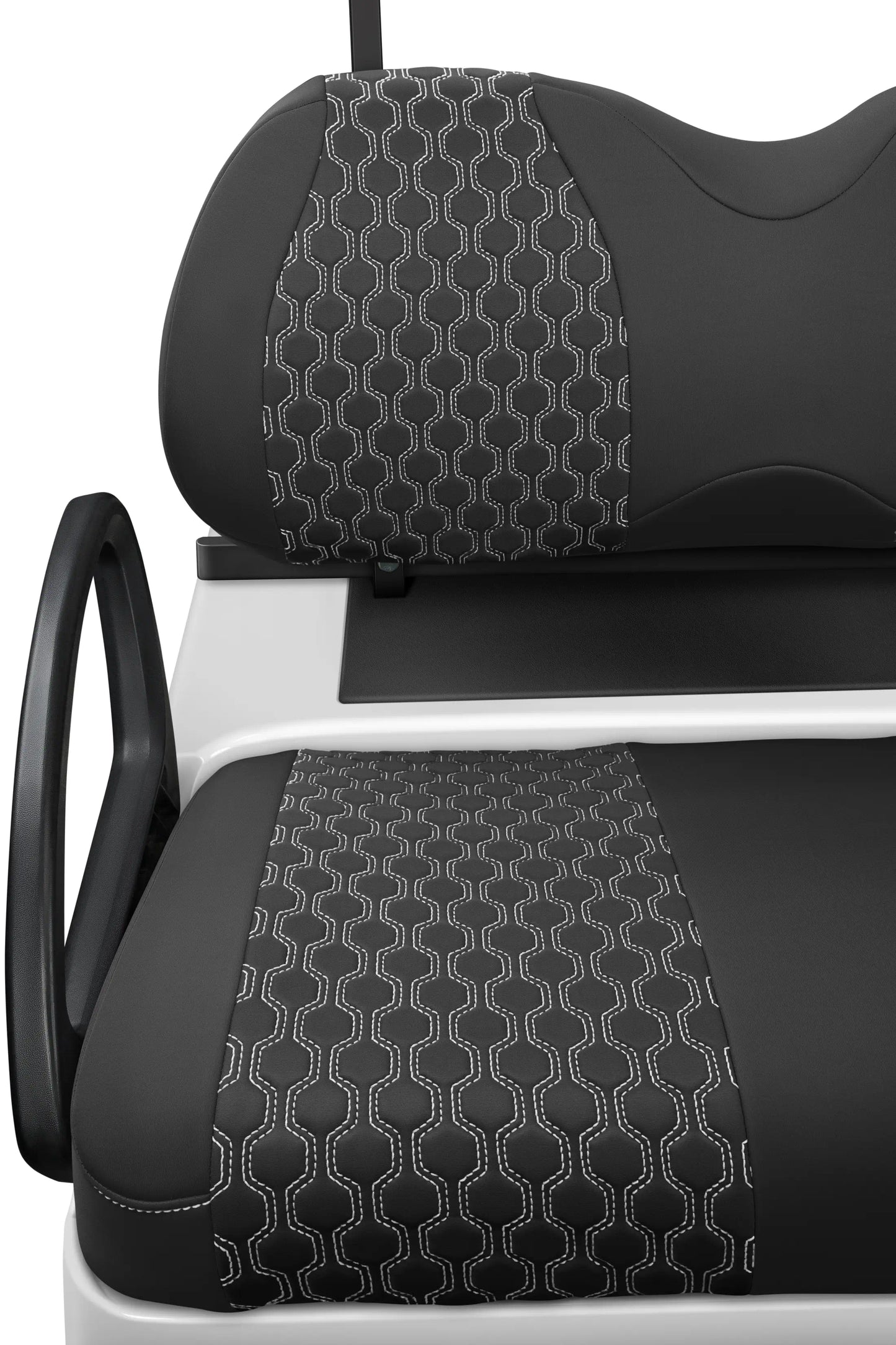 Quilted Hexagon Black and White Hexagon Stitching