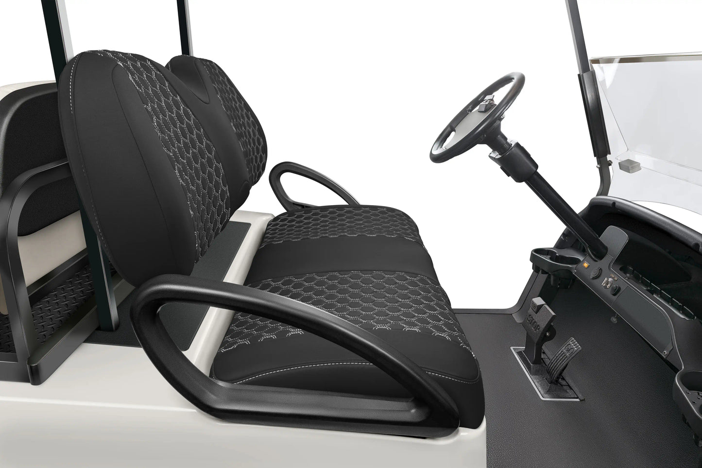 Quilted Hexagon Black and White Hexagon Stitching