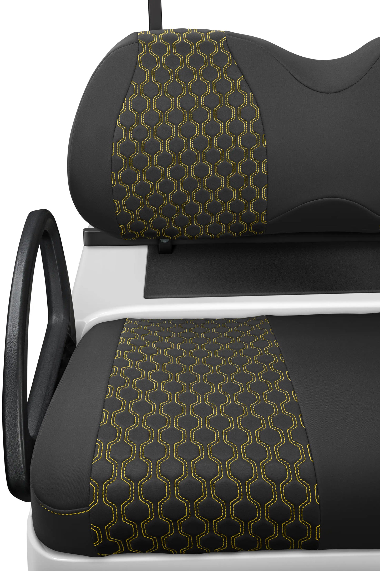 Quilted Hexagon Black and Yellow Hexagon Stitching