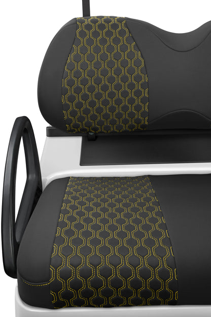 Quilted Hexagon Black and Yellow Hexagon Stitching