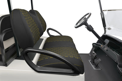 Quilted Hexagon Black and Yellow Hexagon Stitching