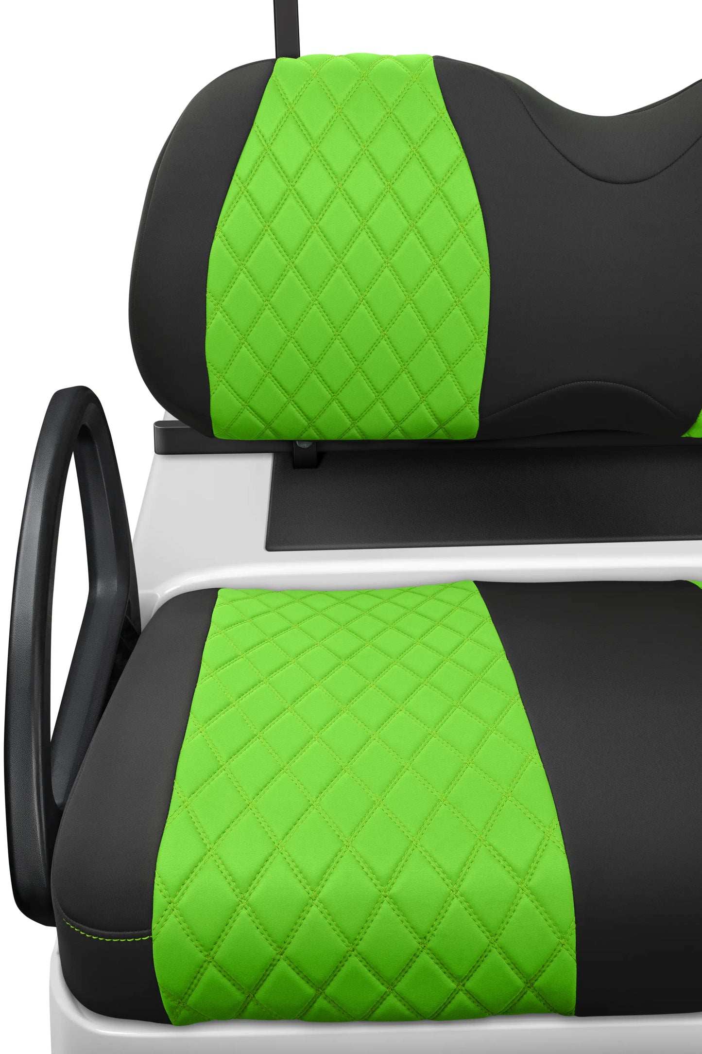 Quilted Diamond Black and Lime Green