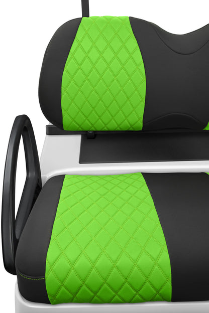 Quilted Diamond Black and Lime Green