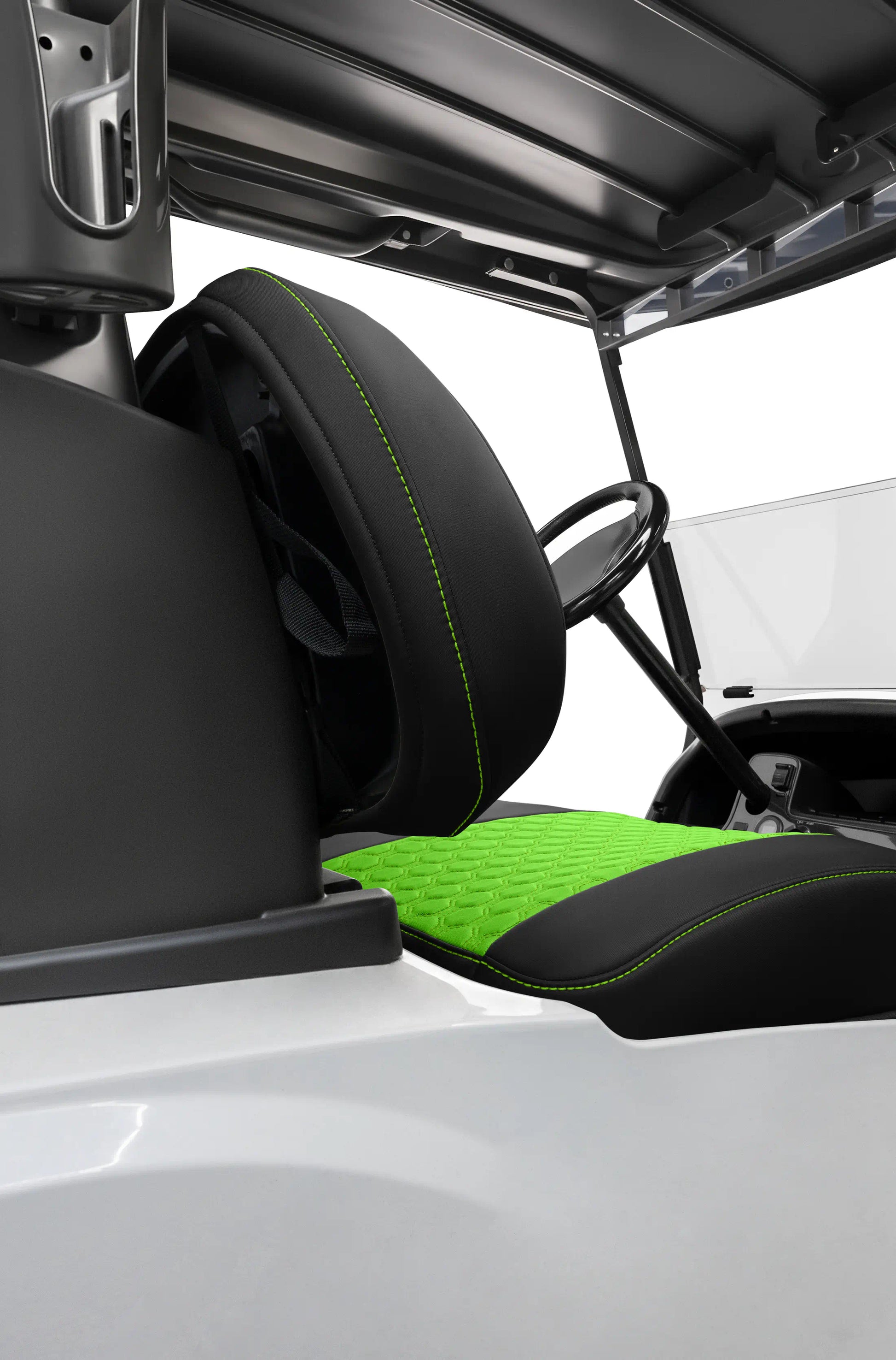 Quilted Hexagon Black and Lime Green