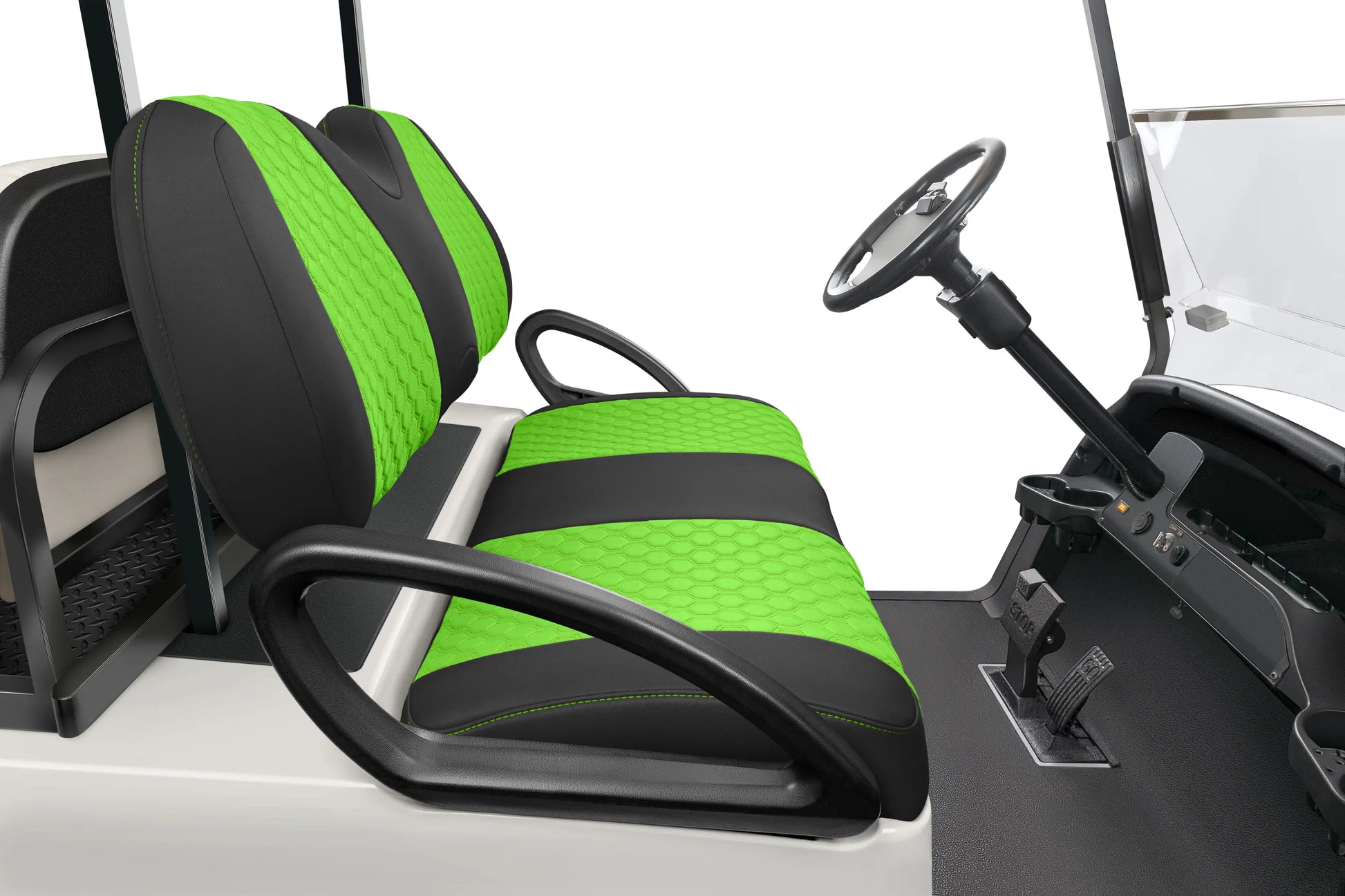 Quilted Hexagon Black and Lime Green