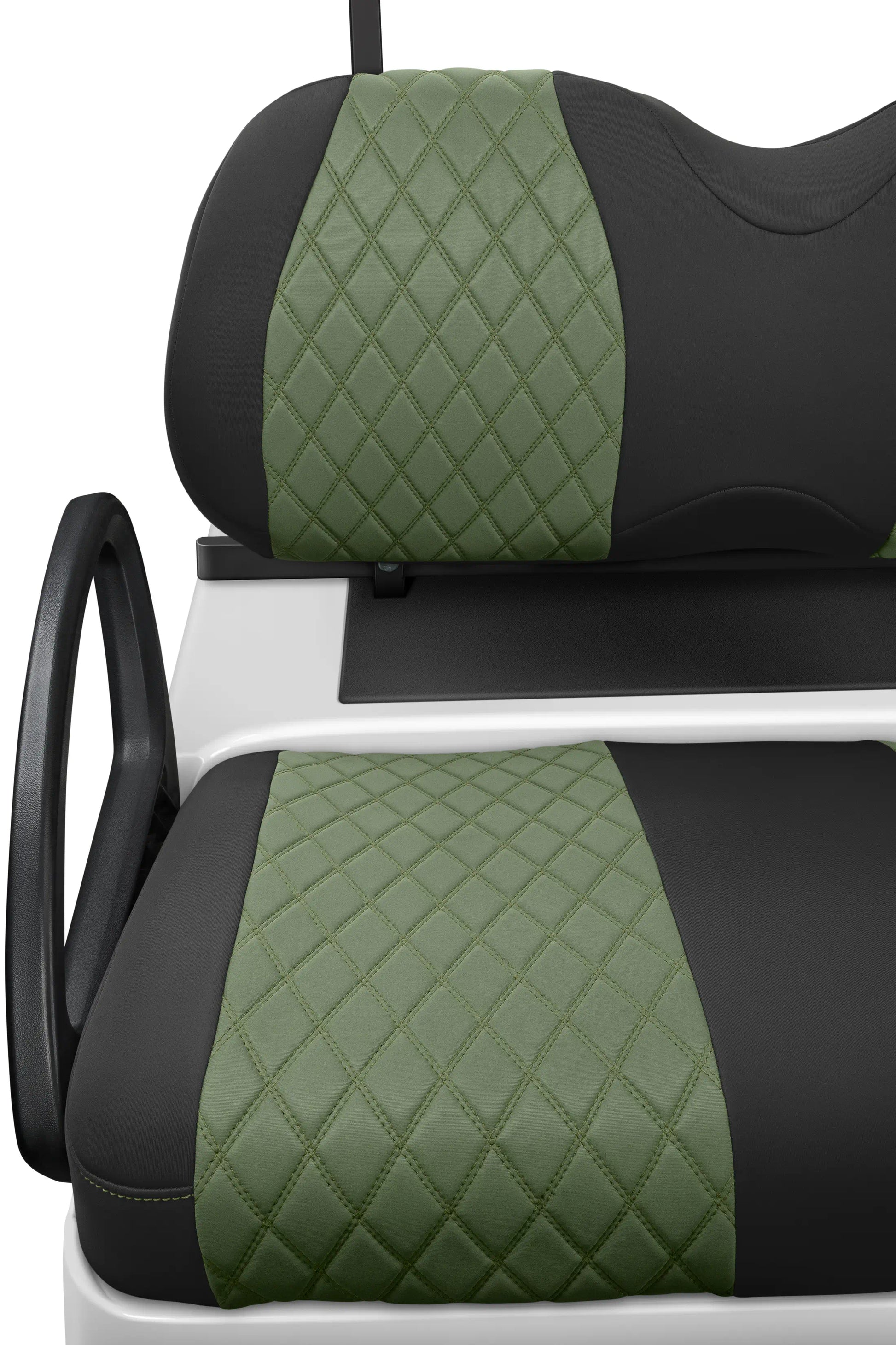 Quilted Diamond Black and Military Green