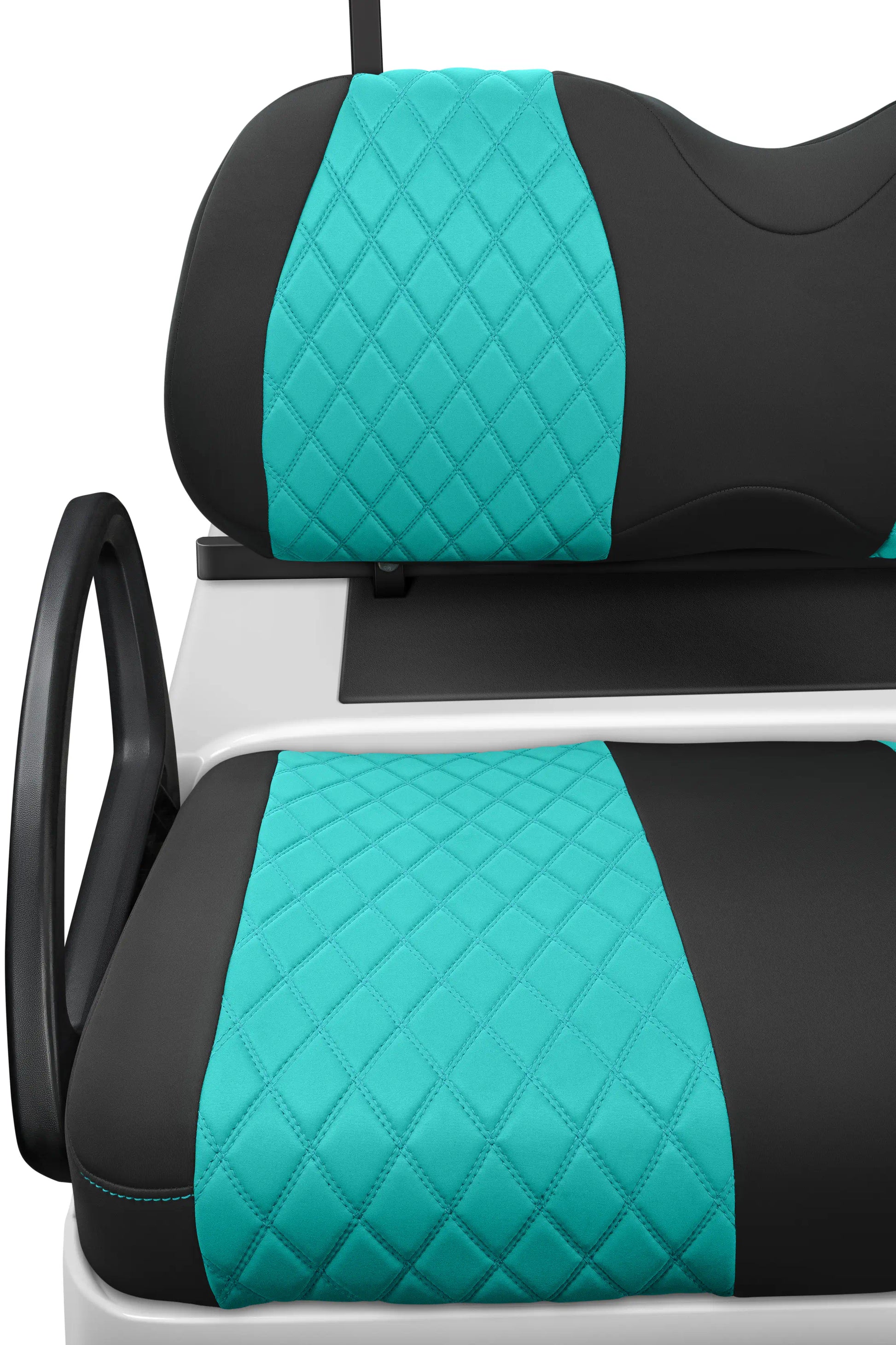 Quilted Diamond Black and Teal