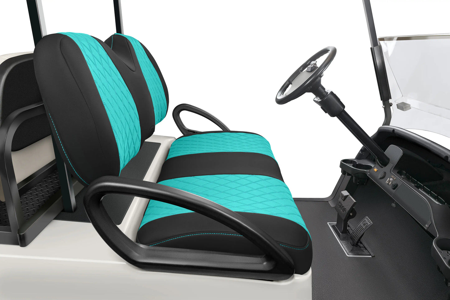 Quilted Diamond Black and Teal