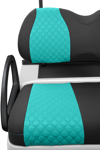 Quilted Hexagon Black and Teal