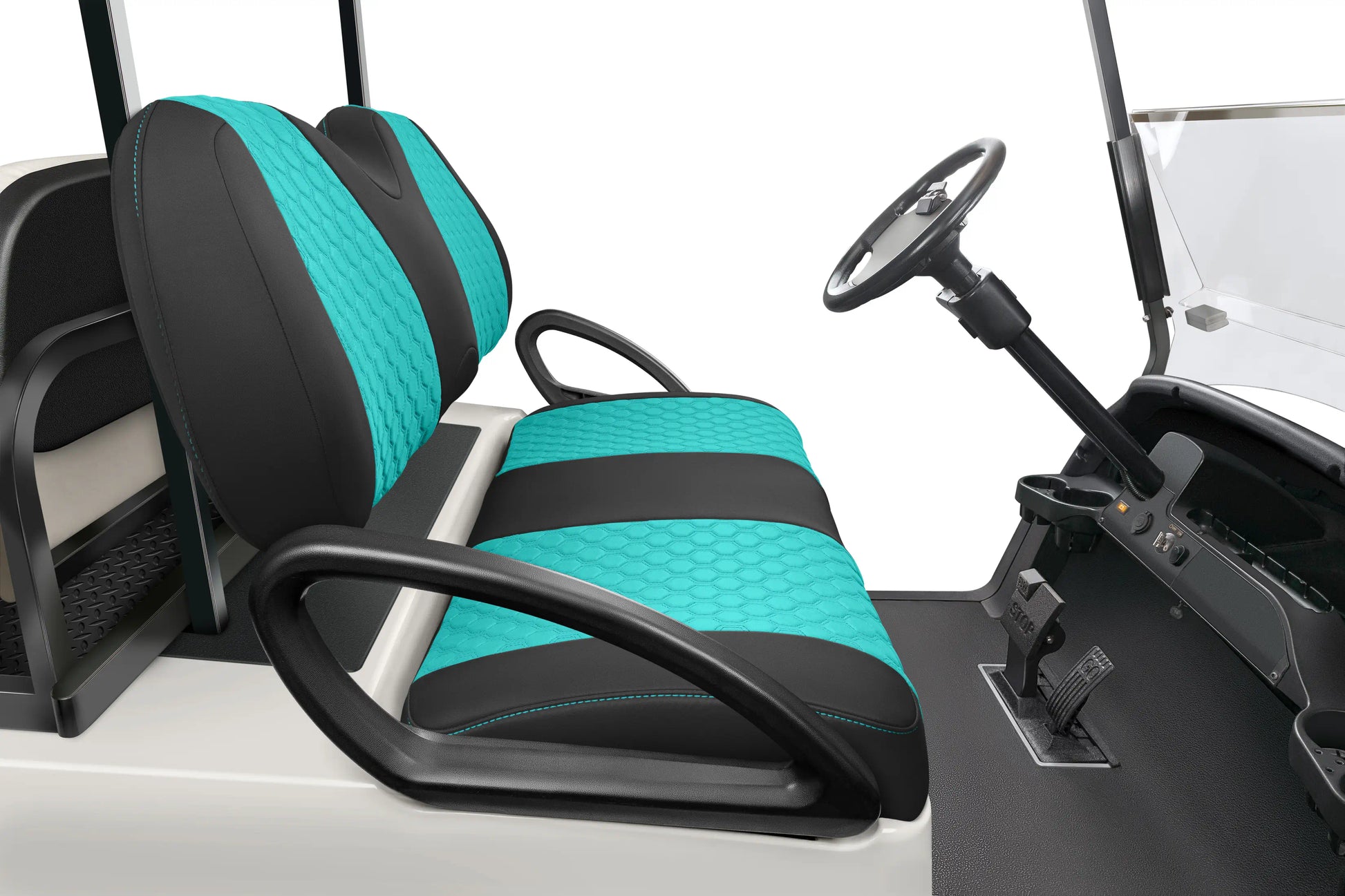 Quilted Hexagon Black and Teal