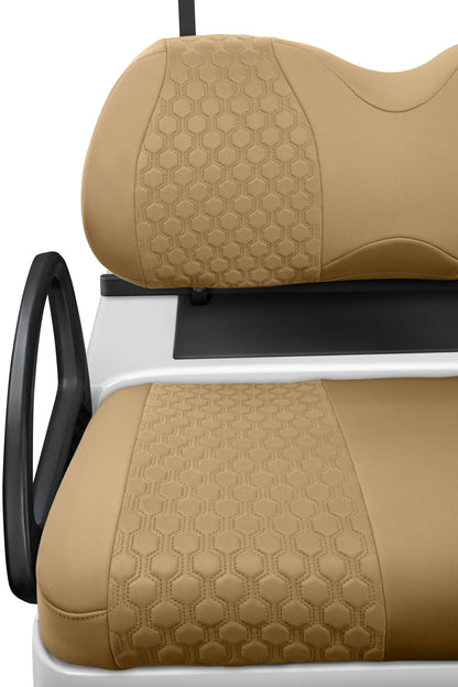 Quilted Hexagon Tan and Tan